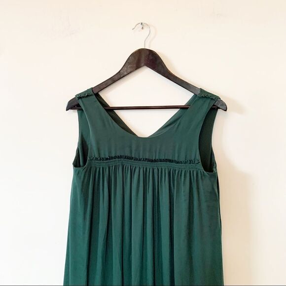 Carolina Belle Montreal Green Empire Waist Flowy Lined Sleeveless Maxi Dress - Picture 3 of 12